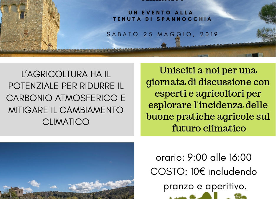 L’agricoltura e il Cambiamento Climatico, un evento a Spannocchia 25 maggio 2019